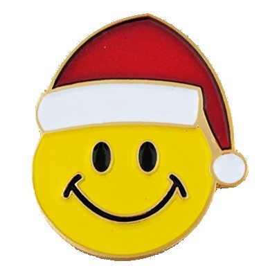 Christmas Smiley Face Pin