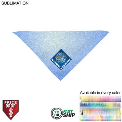 72 Hr Fast Ship - Small Dog Bandana, 14x14x20, Stitched Edges, Sublimated Edge to Edge