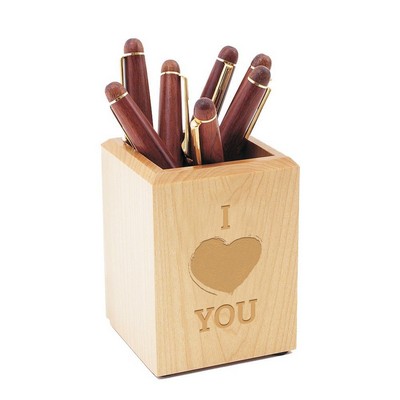 2.9" x 2.9" Maple Pen Holder