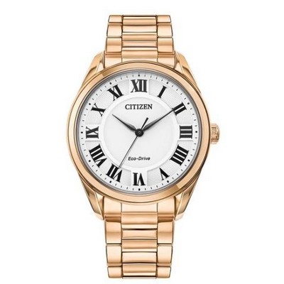 Citizen® Ladies Arezzo Eco-Drive® Rose Gold-Tone Stainless Steel Bracelet Watch