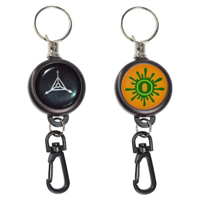 Round Carabiner Badge Reel w/ Keyring