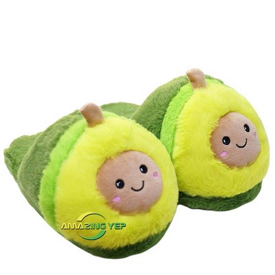 Velour Plush Slippers - Avocado