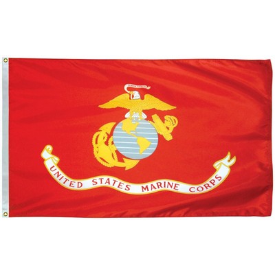 Marine Corp 3' x 5' Outdoor Nylon with Heading and Grommets