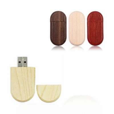 Oval 16GB Maple Wood USB Flash Drive