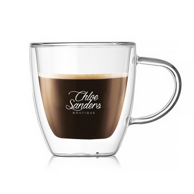 5 oz Double Wall Insulated Clear Coffee Mugs