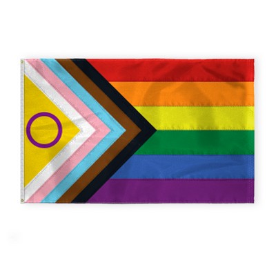 5 ' x 8 ' 1ply Nylon Intersex Progressive Pride Deluxe Flag