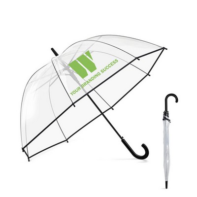 47" Arc Clear Bubble Dome Umbrella w/ Hook Handle