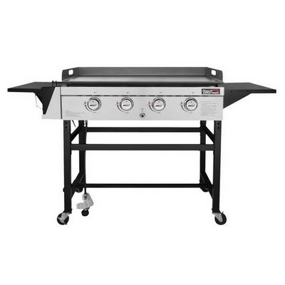 Keg Products Black/Silver 4-Burner Open Cart Design Gas Griddle