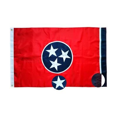 3'x5' Tennessee State Embroidered Flag