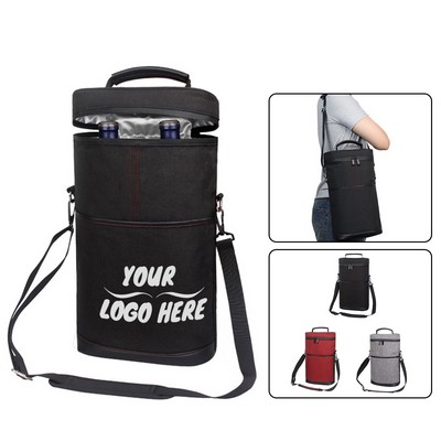 Portable Insulated Double Wine Cooler Bag