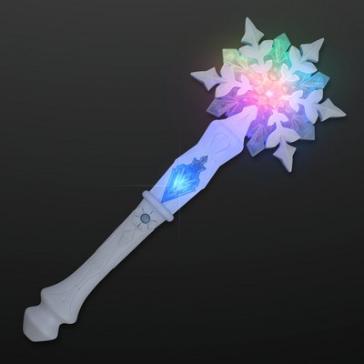 LED Snowflake Wand Toy with Magic Sounds - BLANK