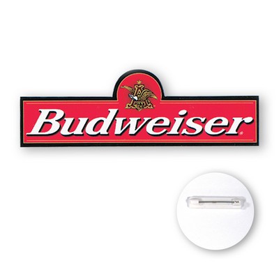 5 - 5.9 Sq. In. Custom Shape Plastic Full Color Button Badge