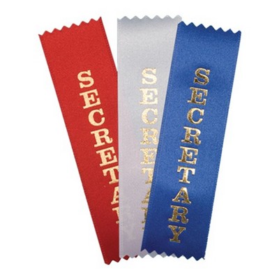 1-5/8"x6" Vertical Secretary Stock Title Ribbon