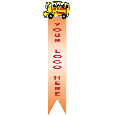 School Bus w/ Slogan Bookmark w/ Black Back