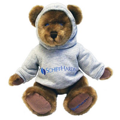 Custom Plush Bear in Printed Hooded Sweatshirt