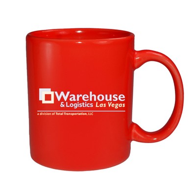 10.5 Oz. Vitrified Red C-Handle Mug