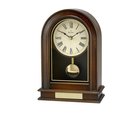 Bulova Hardwick Walnut Tabletop Clock