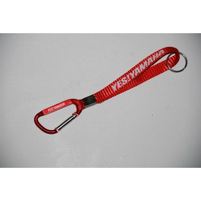 Polyester Lanyard w/Metal Carabiner & Split Key Ring