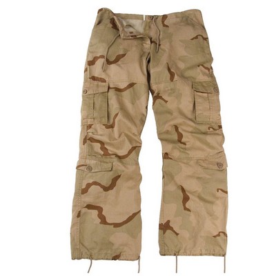 Women's Tri-Color Desert Camo Vintage Paratrooper Fatigue Pants (XXS to XL)