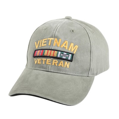 Vintage Olive Drab Vietnam Vet Deluxe Low Profile Insignia Cap