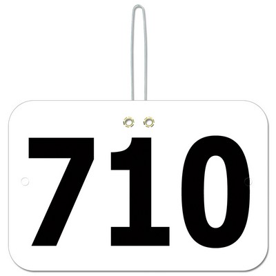 Stock Rectangular Exhibitor Number Tag w/ Hook (8 1/16"x5 5/16")