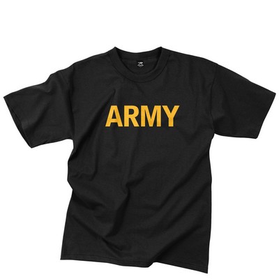 Black w/ Gold Army Military T-Shirt (2XL)