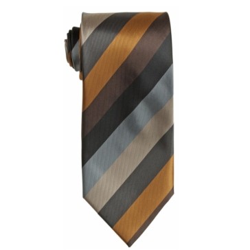 Stock Gold Striped Polyester Tie