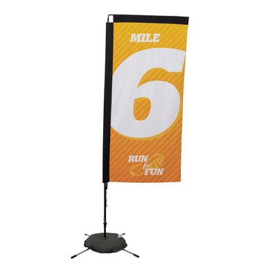 7' Premium Rectangle Sail Sign Flag, 1-Sided, Scissor Base