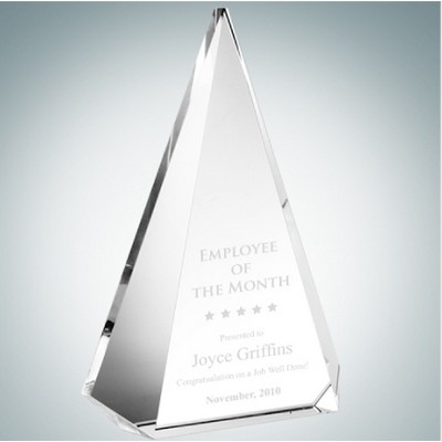 Majestic Triangle Optical Crystal Award Plaque (Large)