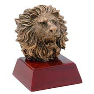 Lion, Antique Gold, Resin Sculpture - 4"