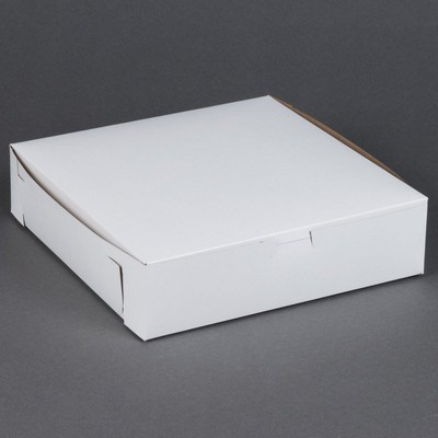 1 Piece Lock Corner White Cake Bakery Box (10"x10"x2½")