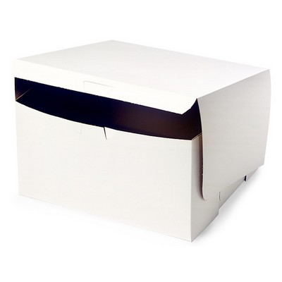 1 Piece Lock Corner White Cake Bakery Box (10"x10"x5")