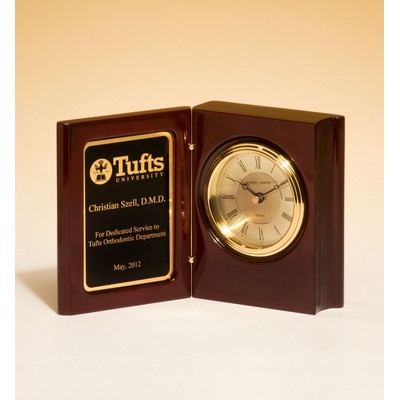 Rosewood Book Clock w/ Diamond Spun Dial