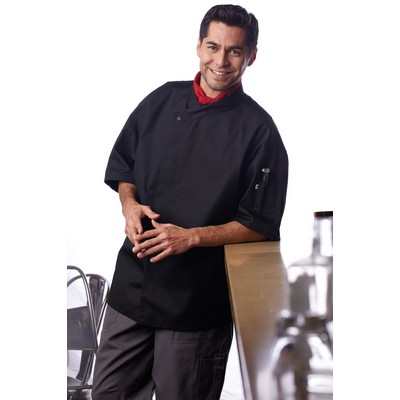 Unisex Black Tunic Style Moisture Control Chef's Coat (2XL-3XL)