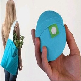 Ball shaped folding shopping bag