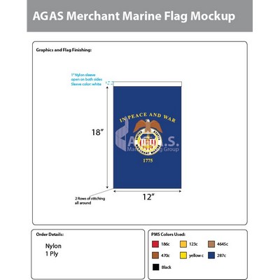 Merchant Marine Garden Flags 18x12 inch