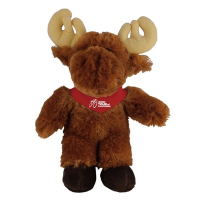 Soft Plush Stuffed Moose with Bandana