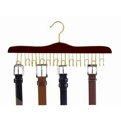 Wooden Walnut & Brass Specialty Belt Hanger