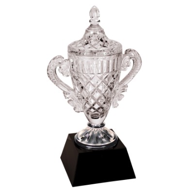 12.75" Crystal Cup on Black Pedestal Base