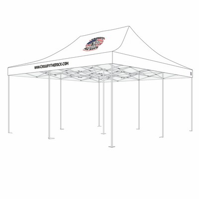 Heavy Duty Mega Aluminum 20x20 Canopy Kit (Full Color Thermal Print, 2 Locations)