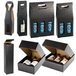 Nero Matte Linen Italian Wine Bottle Tote Box w/Loop Handle