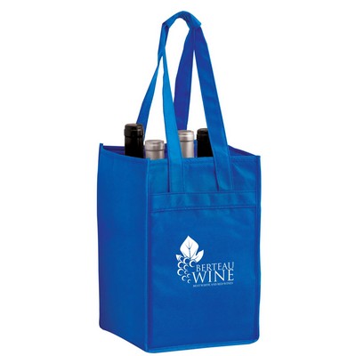 Vineyard Collection - 4 Bottle Non-Woven Wine Tote Bag