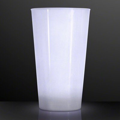 16 Oz. White LED Glow Cup - BLANK