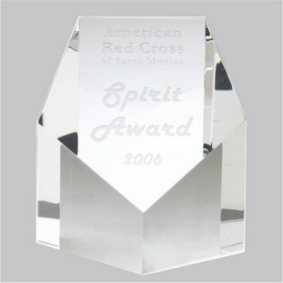 Pentagon Pillar Optic Crystal Award (3½"x5")