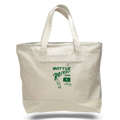 2-Tone Canvas Tote--Natural/Natural (1-Color Imprint)