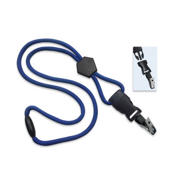 1/4" Blank Detachable Lanyard w/Diamond Slide & Bulldog Clip (Royal Blue)