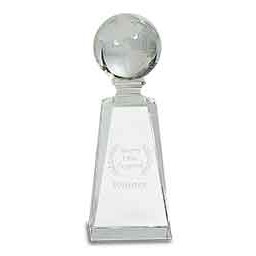 7 3/4" Crystal Globe on Clear Tower