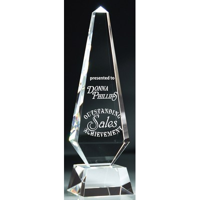 Crystal Obelisk Tower Award, Small (3-1/4"x 11"H)