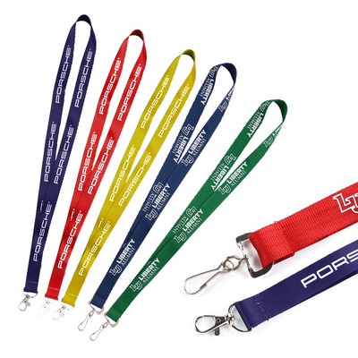 3/4" Dye-Screen Printed Lanyard W/ Metal Split-Ring