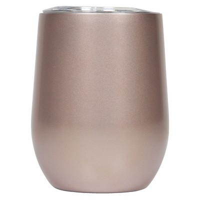 350mL Rose Gold Wine Tumbler with Pressure Fit Lid